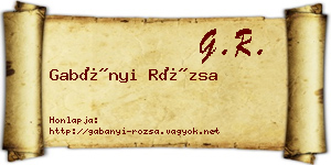 Gabányi Rózsa névjegykártya