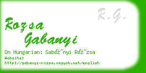 rozsa gabanyi business card